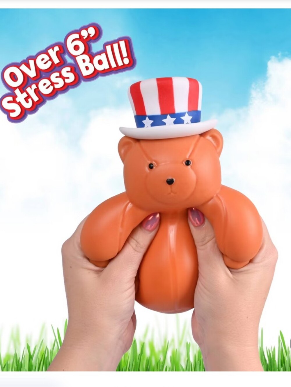Sunny Days Squeeezy Americana Teddy Bear Fidget Toy - Picture 5 of 5